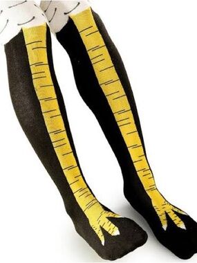 Target Yellow and Black Novelty Knee-High Socks,Chiken Socks